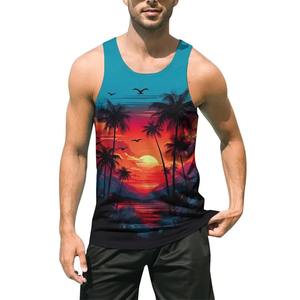 2025 hommes coton biologique débardeur été gymnastique course maillots Top qualité personnalisé imprimé respirant débardeur - Product Image 3