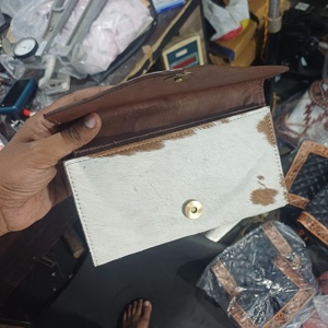 Portefeuille Western en cuir véritable de vachette, motif selle de cactus, fermeture éclair, style bohème écologique, sac bandoulière pour l'automne - Product Image 4