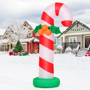 Décorations de canne à sucre géantes de Noël de 6 pieds, décorations de Noël gonflables de canne à sucre <span class=keywords><strong>avec</strong></span> LED - Product Image 2
