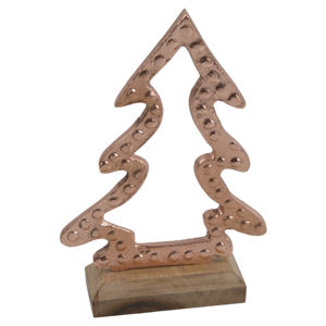 Logotipo personalizado gratis Gran oferta Base de madera con Árbol de metal Decorativo X Mas Adornos Decoración interior Suministros de Navidad - Product Image 5