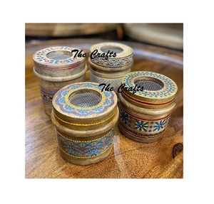 Mubkhar de madera con caja para Oud y bandeja, juego de cuatro quemadores de incienso redondos Mabkhara a precios asequibles. - Product Image 1