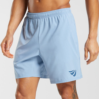 Short de survêtement avec logo personnalisé pour hommes, poche zippée, entraînement élastique, style sportif, fitness, coton, broderie en nylon, vente en gros