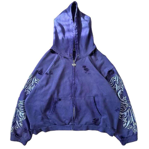 Lo más nuevo Heavyweight Cropped Solid Vintage Men Hoodie Winter Fleece 100% Cotton Streetwear Distressed Pocket Drop Shoulder Made - Product Image 1