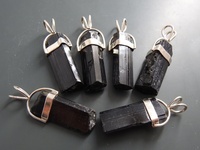 Pendentif tendance en tourmaline noire naturelle brute, certifié par un tiers, en argent sterling 925, fait main, pour femme