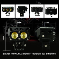 Venta Caliente LIU Hjg Faros Antiniebla de Doble Color para Motocicleta, Luces para Bicicleta, Proyector para Automóvil, Luces Antiniebla de Conducción con 2 LED