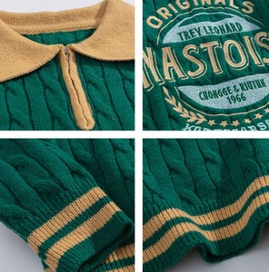 Men's Custom Pullover Knitwear Polo <b>Cable</b> Full Sleeve Zipper Embroidery <b>Knit</b> Men Polo Neck <b>Sweater</b> - Product Image 6