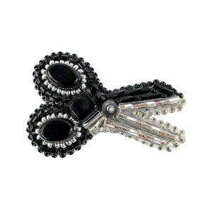 Broche perlée élégante faite à la main pour robes de soirée Broche de perles de rocaille brodée florale pour dames par glowin fashion - Product Image 4