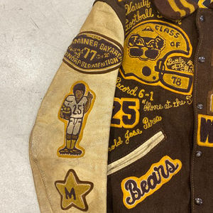 Logo personnalisé hiver baseball collège veste hommes Plus coton broderie universitaire décontracté peigné tissu tricoté support imperméable - Product Image 5