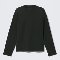 T-shirt Homme Oversize à Épaules Tombantes, Manches Longues, 100% Coton, Personnalisable avec Logo, Vente en Gros, Style Streetwear