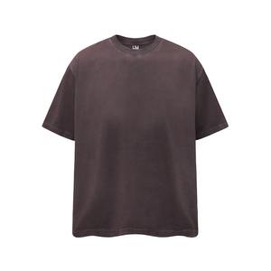 Camisetas de 100% algodón para hombre con lavado ácido, precio al por mayor, ropa deportiva para gimnasio, Camiseta holgada informal de talla personalizada para hombre - Product Image 1