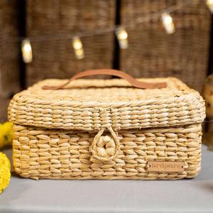 Caja de Almacenamiento de Caña de Agua Hecha a Mano con Asa de Cuero, Decoración Ecológica y Natural para el Hogar, Venta al por Mayor desde Vietnam - Product Image 4