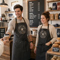 Tablier de café personnalisé AT PACK avec logo, tablier de travail pour barista de café, uniforme pour personnel de restaurant, vente en gros