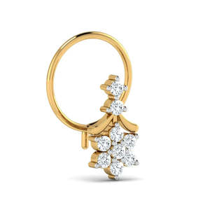 Gold Plated Vintage Flower Pearl <b>Nosepin</b> Body Jewelry for Wedding Engagement Gift - Product Image 4