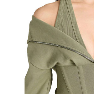 Top Corto Personalizado de Manga Larga, Dos Capas, para Mujer, Informal, de Punto, con Cierre, Estilo Corsé - Product Image 2