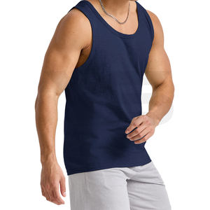 Camiseta sin mangas informal sin mangas con logotipo personalizado para hombre, chaleco de gimnasio transpirable de secado rápido, ropa de fitness muscular de talla grande al por mayor - Product Image 4