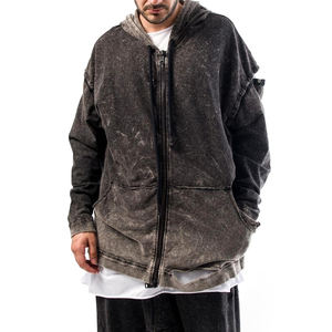 Sudadera con Capucha de Felpa 100% Algodón para Hombre, con Apliques Bordados, Impresión Digital, Mangas Extraíbles, Ecológica, Informal de Invierno, Última Tendencia - Product Image 1