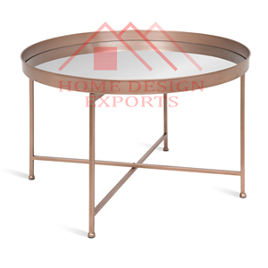 Meubles de table basse faits à la main en verre fini d'émail brillant argenté pour la maison moderne meubles de bureau d'hôtel - Product Image 4