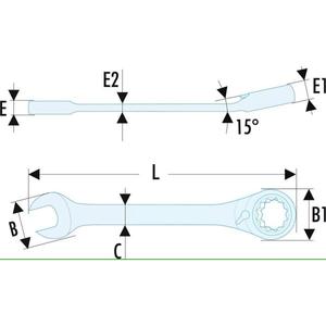 Clé à cliquet combinée métrique Facom - Product Image 2