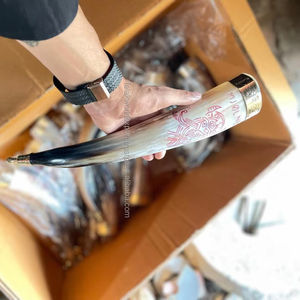 Nouvelle arrivée corne de buffle buvant Viking en corne naturelle finie écologique corne réutilisable et lavable par Falak World Export - Product Image 1