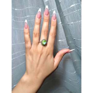 Navajo-Made Natural Sonoran Mountain <b>Turquoise</b> & Sterling Silver <b>Ring</b> Size 8.25 for Everyday Wear - Product Image 5