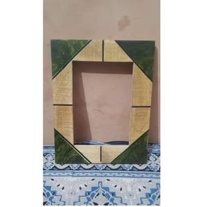 Marco de fotos de hueso y madera en blanco y negro Diseño único Última tendencia Decoración elegante y moderna para el hogar Marco personalizable único - Product Image 3