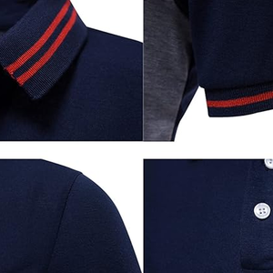 Ventes directes d'usine personnalisées, polos en coton doux, polos de golf pour hommes, col montant, 100% coton, polos pour hommes - Product Image 4