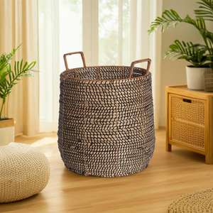 Top Selling Minimalist Plastic Rattan Wicker Planter Seagrass Baskets Indoor Home Living Room Decoration <b>Wardrobe</b> Flower Pot Bag - Product Image 6