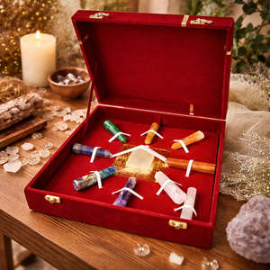 Set de Caja de Cristales de 7 Chakras, Pirámide de Cuarzo Transparente y Símbolo de Cobre para el Logro de Objetivos - Product Image 1