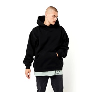 Sudaderas CON CAPUCHA DE Hip Hop de lujo para hombre, sudaderas con capucha recortadas de algodón de gran tamaño, sudaderas con capucha de gran tamaño en blanco - Product Image 1