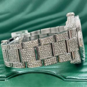 Alta demanda de acero inoxidable Ice Blue String Lab Grown Diamond Dial Full Iced Out Relojes disponibles a un precio asequible - Product Image 3