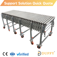 Convoyeur à rouleaux flexible et extensible sur mesure de 1000 mm de large avec transmission par courroie multi-croisillons pour la manutention de matériaux en entrepôt