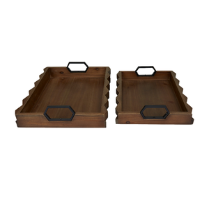 Plateau de service en bois de qualité exclusive Plateau à fromage en bois avec logo personnalisé Poignée en métal - Product Image 5