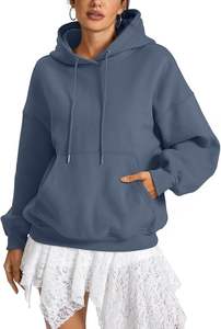 Women <b>Fleece</b> with Pocket Oversized Hooded Sweatshirts Trendy Pullover Long Sleeve <b>Top</b> Fall Outfits heavyweight cotton hoodie - Product Image 6