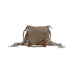 Bolso Hobo para Mujer GangesGrain con Flecos Aztecas Repujadas - Product Image 1