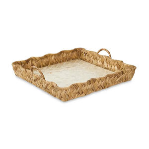 Plateau de service en jacinthe d'eau avec perle Moher pour l'affichage, le thé, les boissons, la vaisselle, plateau de rangement élégant - Product Image 5