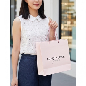 ถุงกระดาษโลโก้เป็นมิตรกับสิ่งแวดล้อมส่วนบุคคลสำหรับบรรจุของขวัญช้อปปิ้งอาหารเครื่องสำอางเสื้อผ้าเครื่องประดับและของแจกของรางวัล - Product Image 5