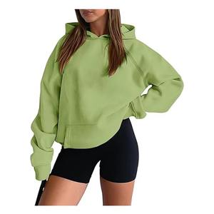 Casual Soft <b>Velour</b> Oversized <b>Hoodie</b> Women Long Sleeve Pullover Sweatshirt Relaxed Fit Cozy Streetwear Front - Product Image 3