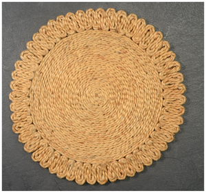 Manteles individuales de maíz tejidos a mano naturales ecológicos, mantel de mesa de paja trenzada redonda - Product Image 2