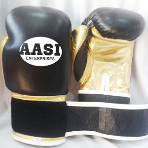 Guantes de Boxeo Personalizados de Piel Vacuna Dorada, Guantes de Entrenamiento de Boxeo al por Mayor - Product Image 6