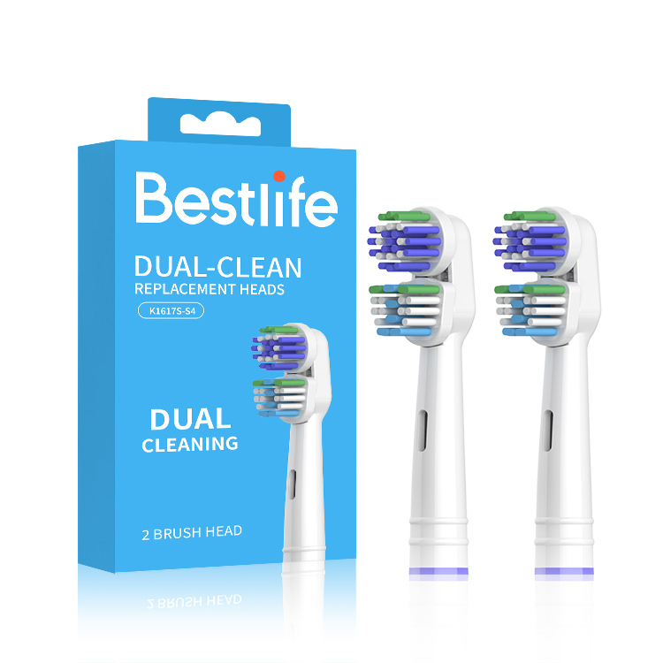 Bestlife K1617S-S4 двойная Сменная головка зубной щетки с двойной головкой для осциллирующей электрической зубной щетки