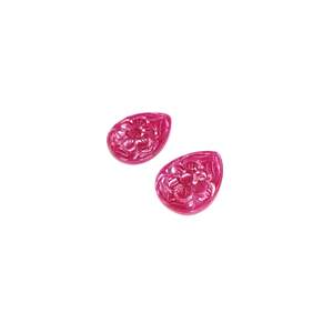 Rubis naturel de Bangkok, pierres précieuses en vrac, poires sculptées, 41,61 carats, qualité de luxe, taille hexagonale, traitées thermiquement, certifiées IGI - Product Image 1