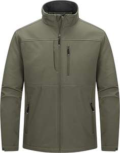 Veste Softshell légère pour homme, coupe-vent chaud doublé polaire, imperméable et coque souple pour la randonnée en plein air - Product Image 4