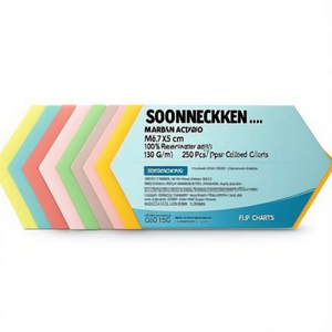 Tarjetas de moderación SOENNECKEN 29.7 x 16.5 cm, papel reciclado 100%, 130 g/m², colores surtidos, 250 unidades/paquete, para flip charts - Product Image 3