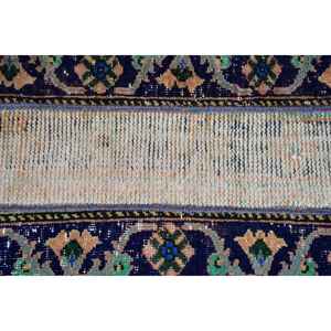 Alfombra Turca Vintage Pequeña de 1.8x3 pies, Alfombra de Lana Azul Verde Estilo Suroeste - Product Image 4