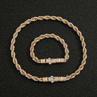 Collar de Cadena Trenzada para Hombre y Mujer, Joyería de Moda Hip Hop, Cadena Simple
