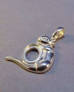 Pendentif chat en argent sterling 925 massif de bonne qualité 2025, support pour cabochon de 10x8 mm, fabrication de bijoux DIY, vente en gros - Product Image 5