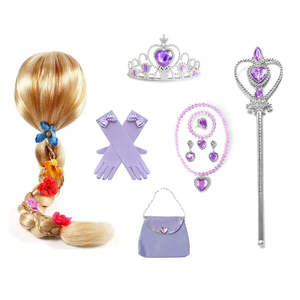 Conjunto de Disfraz de Princesa Rapunzel con Accesorios de Varita de Plástico para Niñas de Todas las Edades - Product Image 1