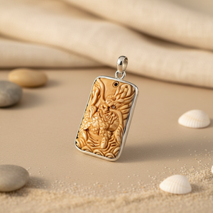 Colgante de Plata 925 con Diseño de Pez Tallado, Estilo Religioso Único, Amuleto Hecho a Mano para Mujer, Material Oro Rosa, Regalo de Rodio para Joyería - Product Image 1