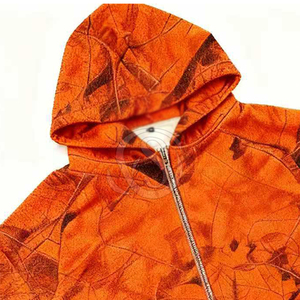Conjunto Deportivo Casual de Invierno de Talla Grande Personalizado, 2 Piezas, Algodón y Poliéster, Camuflaje Naranja, Grueso, Transpirable, Sudadera Holgada - Product Image 4