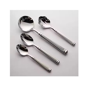 Nuevo juego de cubiertos forjados de acero inoxidable, cubiertos de moda, cuchara, tenedor para bodas, restaurantes, hoteles en oro y plata - Product Image 1